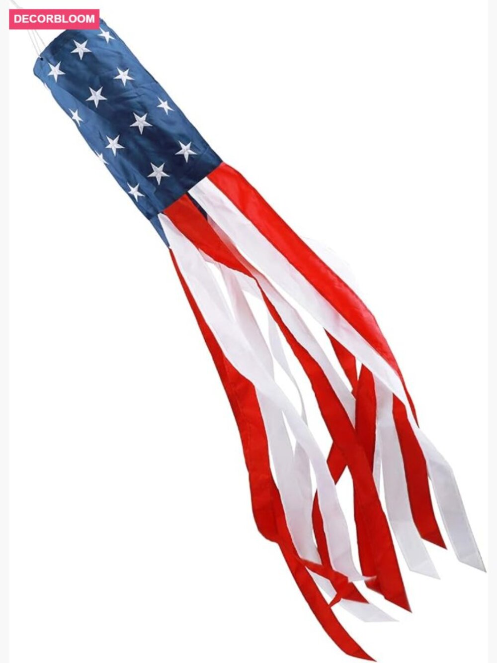 60 Inch Heavy Duty Patriotic Windsock Outdoor Decor USA Flag Nylon - Picture 1 of 7